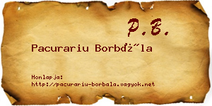 Pacurariu Borbála névjegykártya